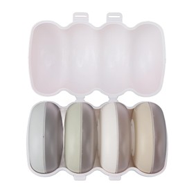 4 Pieces Round Travel Pod Press, Small Liquid Dispenser Bottle with Case, Travel Pods, Toiletries, Travel Liquid Container for Face Wash, Shampoo,
