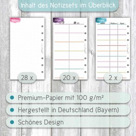 SinnWunder® 50 Sheet Note Set - Includes Note Sheets, Addresses and Password Lists for 6 Ring Binder Personal