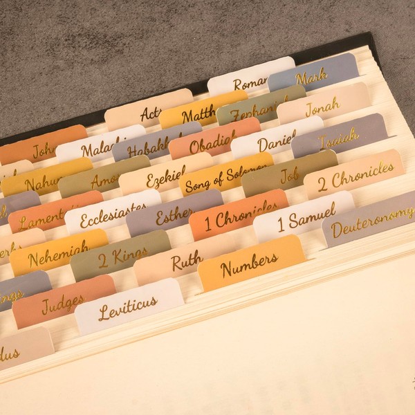 Lumintutu Laminated Bible Tabs, Gold Foil Boho ESV Bible Study
