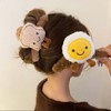 Cute Fried Egg Plush Large Hair Claw Clip for Women, Autumn/Winter Style Free Size / 2 + Toast 20ea