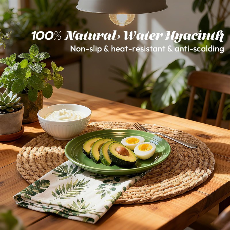 13 in Round Woven Placemats Plate Chargers Set of 12,