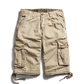 OCHENTA Men's Casual Loose Fit Cargo Shorts #3229 Khaki 38