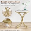 Tribesigns Set of 2 Faux Marble Round Side Table, White