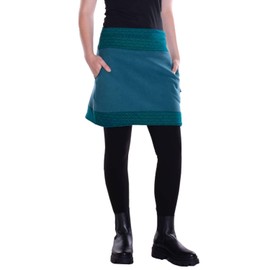Vishes - Alternative Clothing - Thermal Skirt Warm Women's Winter Skirt Short Pocket Skirt Made of Eco Fleece, turquoise