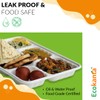 Ecokanta 100% Compostable 6-Compartment Dinner Plates - Eco-Friendly, Biodegradable Sugarcane