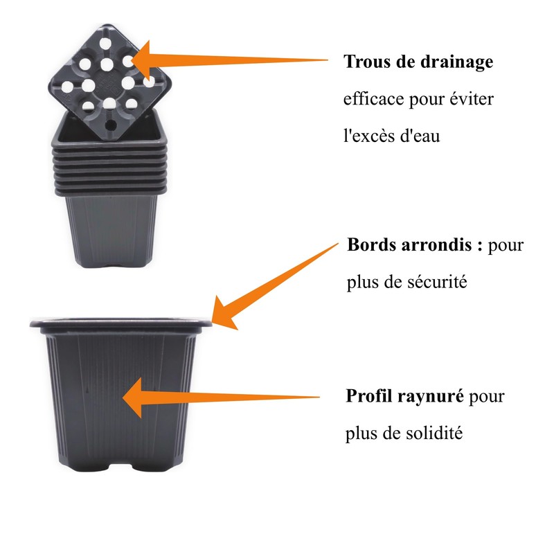 Verdonia 40 x 8cm Plastic Pots for Sowing, Transplanting, Cuttings,