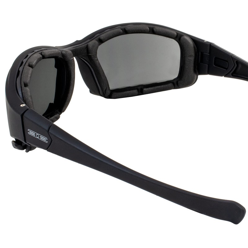 Epoch Lacrosse Hybrid Motorcycle Sunglasses Black Frames Smoke Lens ANSI