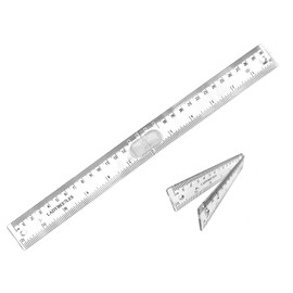 LADYBEE7LES Innovative Design Folding Ruler Pack/1, unfolds to a Length of 30cm (12"), When Folded, it conveniently Reduces to a Compact Size of 15cm(6 "), Clear Ruler 12", Portable and Easy to Carry
