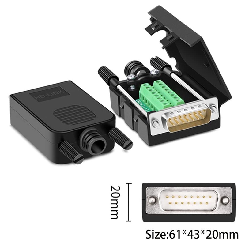 Willwewon 4pcs DB15 RS232 D-SUB Serial Adapter, 15-Pin Port Terminal
