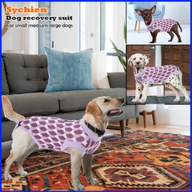 Dog Surgery Recovery Suit, Recovery Suit for Dogs Male Female Spay & Neuter, Anti-Licking Surgical Onesie for Dogs After Surgery Wear, Dog Cone Alternative (Shaped Purple, L)