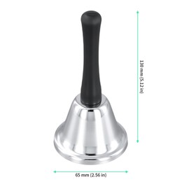 FUNSUEI 7 PCS Stainless Steel Hand Bell, Small Metal Hand Bells, Loud Held Bell for Services, Receptions, Kitchens, Dinner Bells, 13cm