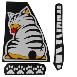 HALJIA Pack of 2 3D Funny Cartoon Pet Cat Car Sticker Vinyl Badge Emblem Sticker