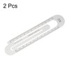 sourcing map 2 Pieces Ruler 12 cm Metric Bookmark Clip