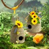 Bigger Bee Hive Decor,2 Pack Bumble Bee Rustic Decor Hive,Natural