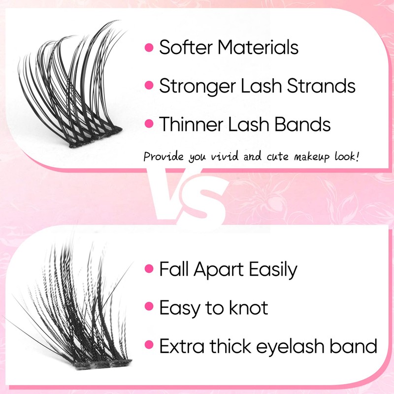 Lash Clusters 72 pcs Natural Cluster Lashes DIY Individual Eyelash