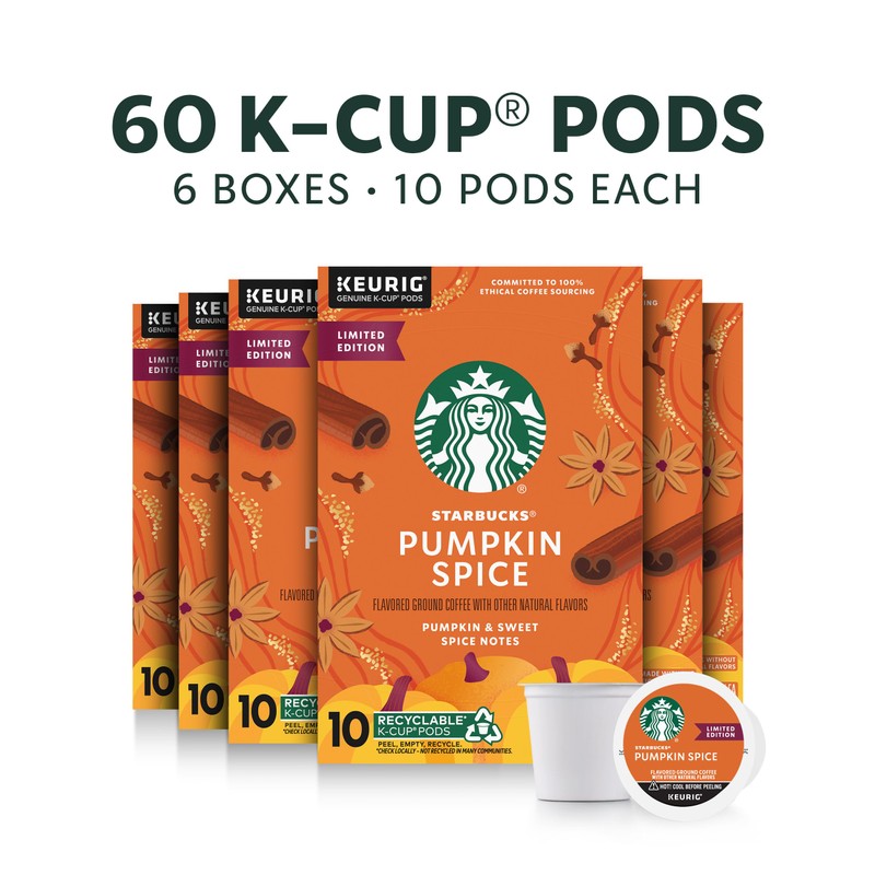 Starbucks K-Cup Coffee Pods, Pumpkin Spice Naturally Flavored Coffee for