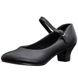 ARCLIBER Character Shoes for Women Ankle Strap 1.55" Dance Heels for Ballroom Salsa Tango 10.5 Black