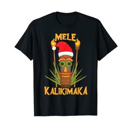 Mele Kalikimaka Merry Christmas Hawaiian Xmas T-Shirt, black