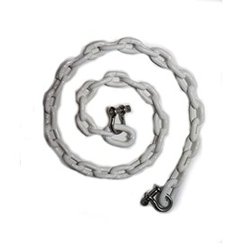 PVC Coated Boat Anchor Chain with Stainless Steel Shackles 4Foot/ 5Foot/ 6Foot (White, 5/16" x 6 Foot)