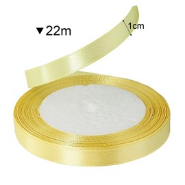 Satin Ribbon 10mm x 22m Rolls Decorative Ribbons for Gift Wrapping Satin Christmas Decoration for Wedding Balloons Crafts Sewing Birthday Gift Ribbon (Light Yellow)