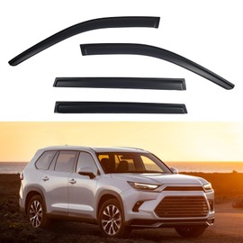 YLSCOO Window Visors Rain Guards fits 2024-2026 Toyota Grand Highlander, Out-Channel Window Wind Deflectors Vent Shades Accessories, Dark Smoke 4 Pcs, 2025