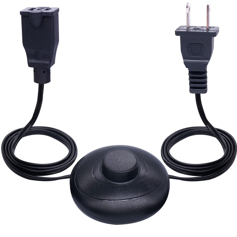 Twidec/Foot Switch Floor Black Foot Pedal Push Switch Round Inline