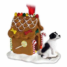 Conversation Concepts Jack Russell Terrier Gingerbread House Christmas Ornament - Delightful, Black-White Smooth Coat