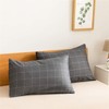JELLYMONI 100% Natural Cotton 2pcs Plaid Duvet Cover Sets,Black with
