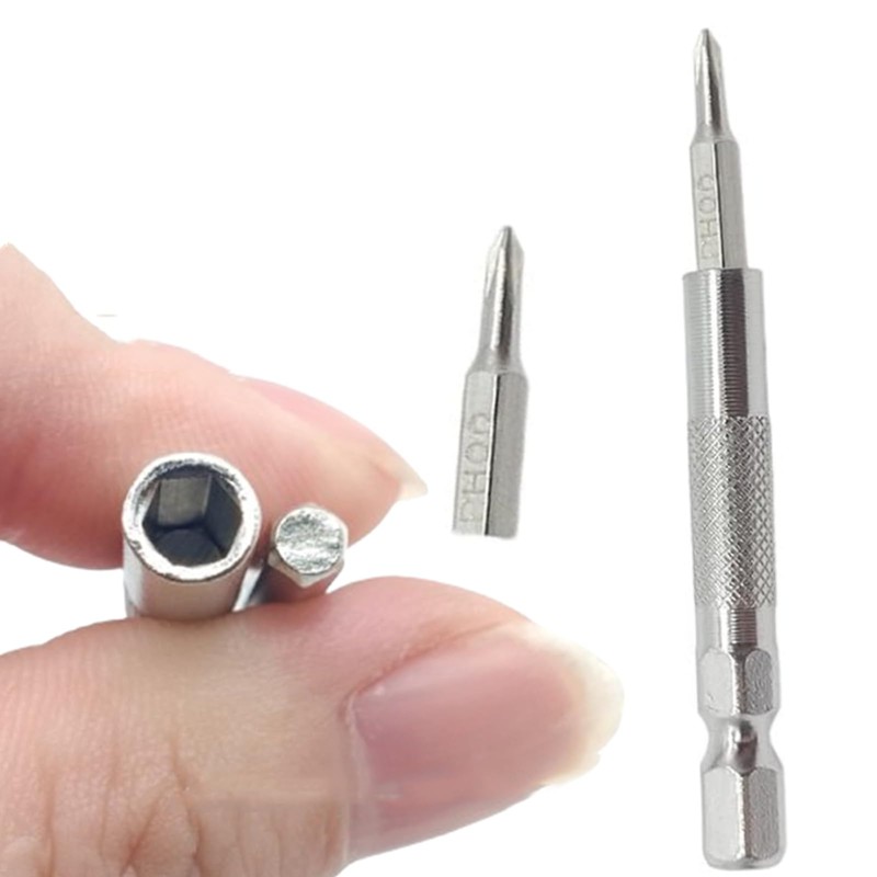 2 Pcs Screwdriver Adapter, 1/4 to 4mm Insert Bit Adapter,