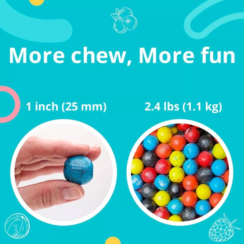 Global Gumball Assorted Berry Flavor Gumballs 1 Inch 134 Count