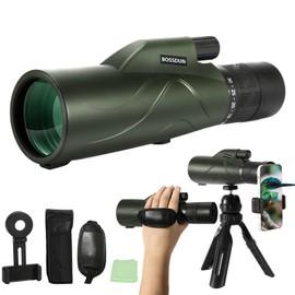 Monocular Telescope 10-30x 50 High Powered Monoculars Larger Vision with Smartphone Adapter Tripod with Compact Monocular Suitable for Bird Watching Hunting Hiking Camping Wildlife Green