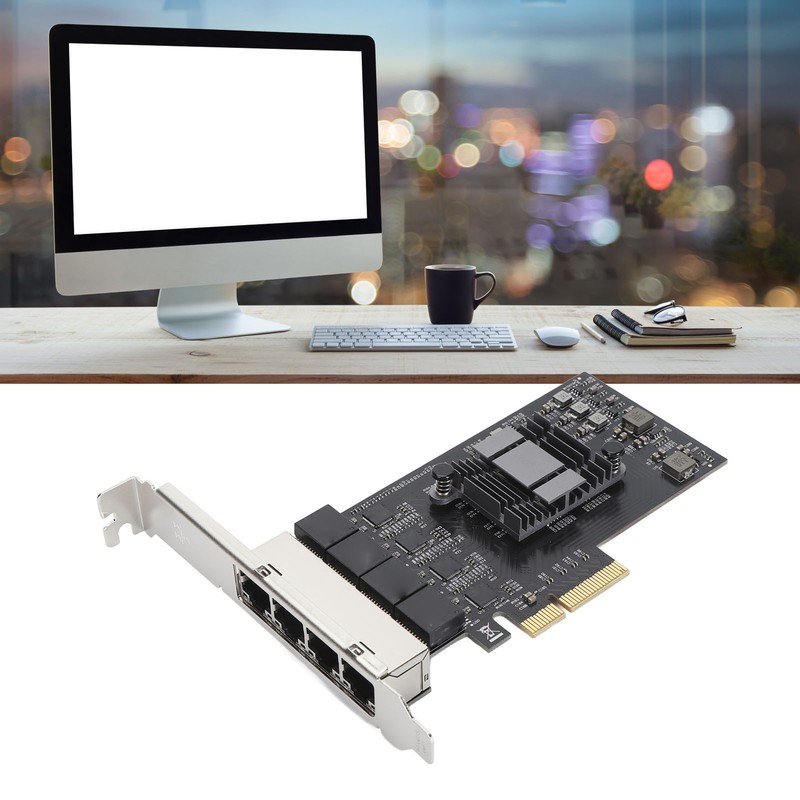2.5Gb PCIe Network Card Professional 4 RJ45 Ports RTL8125BG Chip