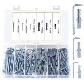 SYBDXJ Screw Hooks L Shape, 150 Pieces Hook Screws L Hooks, Picture Hooks for Screwing Assortment Set, L Right Angle Metal Screw Hooks for Hanging at Home, Workplace, Office