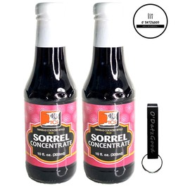 Sorrel (Hibiscus) Concentrate Syrup by TCS Pack of 2 Sealed with O Datz Good Packaging and Keychain Bottle Opener
