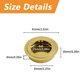 MOROBOR Gold Round Recessed Handle,8pcs Stainless Steel Door Finger Pulls Hidden Recessed Cup Door Handle for Closet, Cabinet, Drawer, Dresser