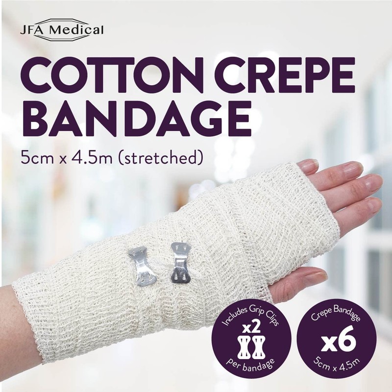Cotton Crepe Bandages 5cm x 4.5m - Box of 6