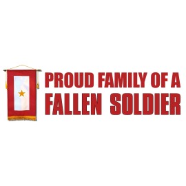 American Vinyl 3x9 inch Proud FAMILY of a Fallen Soldier Bumper Sticker (Gold Star US service)