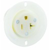 Leviton 20 Amp, 125 Volt, Flanged Outlet Receptacle, Straight Blade,