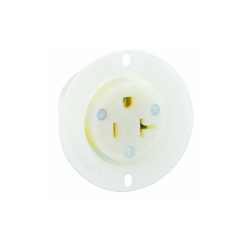 Leviton 20 Amp, 125 Volt, Flanged Outlet Receptacle, Straight Blade,