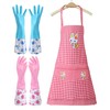WUFGWBD 2 Pairs Of Dishwashing Gloves, 1 Apron, Household Cleaning