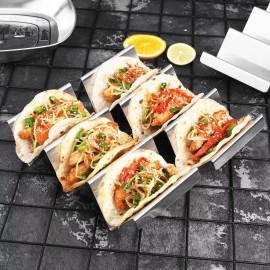 Unbranded Taco Holder Stand 4 Packs - Stainless Steel Taco Rack Truck Tray Style Oven Safe