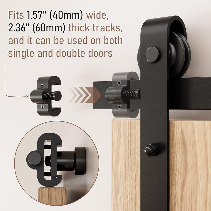 2PCS Adjustable Barn Door Stopper, Upgrade Sliding Barn Door Stopper