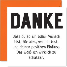 Stuff4 Thank You Cards - A Great Person, Positive Influence - Thank You Cards For Him Her Men Women Card With Heart Appreciation 145mm x 145mm Greeting Cards For Gifts