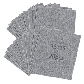 CALLYSONIC Grau Filz Blätter, Filz Zum Basteln, 20 Stück 15 x 15 cm Bastelfilz, Filzstoff für Handarbeit DIY Party Dekorationen (grau 2)