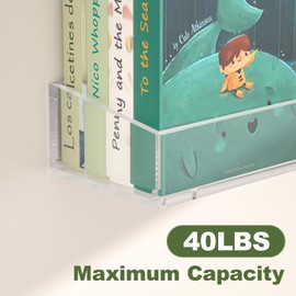 YLYEEU 4PCS Acrylic Floating Shelves for Wall, 15" Clear Acrylic Shelves, Bathroom Shelf with Two Types of Installation, Space Saving Hanging Wall Shelf for Bathroom, Living Room, Bedroom, Kitchen