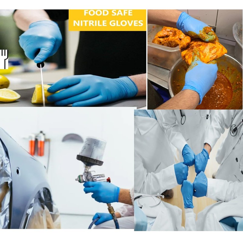 200 Disposable Gloves Medium Blue Nitrile Gloves Food, Mechanical, Industrial,