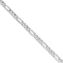 figaro chain 3mm Fine 14k White Gold Necklace Women Men Jewelry Strong Solid plated Clasp Gift with Lobster Valentines (24.00) (24)