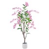 ZSENENT Artificial Jasmine Tree 5ft Beige Flower Pot Fake Plants,