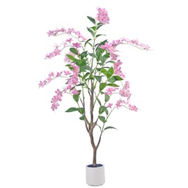ZSENENT Artificial Jasmine Tree 5ft Beige Flower Pot Fake Plants, Lifelike Artificial Trees with Natural - Looking Blooms, Perfect for Any Space​