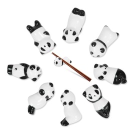 SINGOMON 8PCS Cute Panda Chopstick Holder Panda Chopsticks Holder Ceramic Chopsticks Holders Chopstick Rests Chinese Panda Spoon Holder Cat Spoon Rest